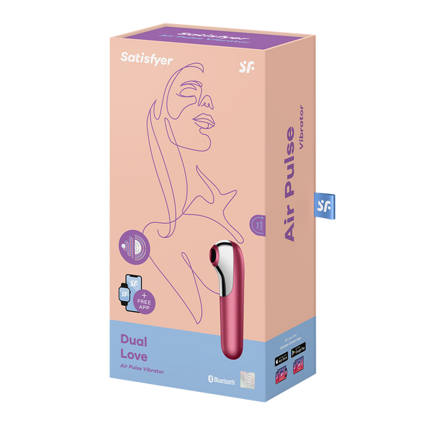 Stymulator łechtaczki z wibratorem Dual Love Red Satisfayer