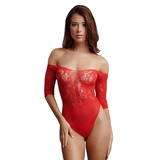 Body Crotchless Rhinestone Teddy Red OS Le Desir 