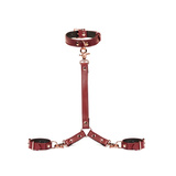 Liebe Seele Wine Red Collar and Wrist Restraint Harness