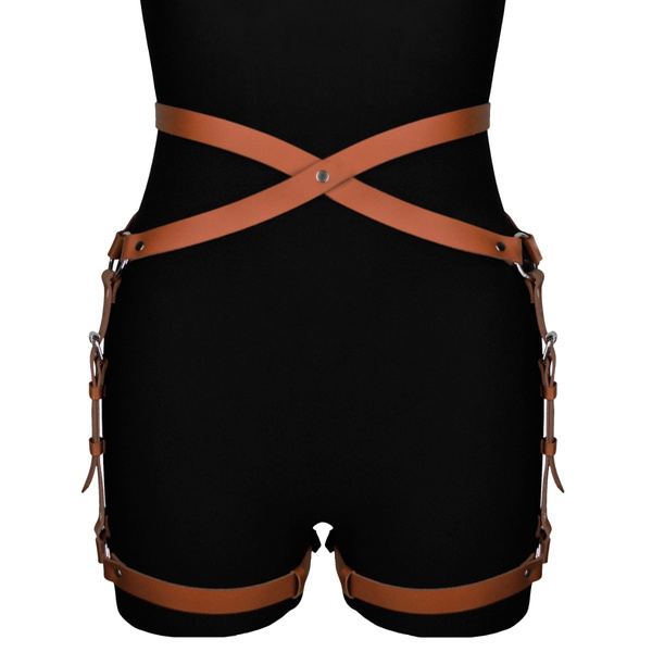 Brown Leather Thigh Harness Alisa Karess