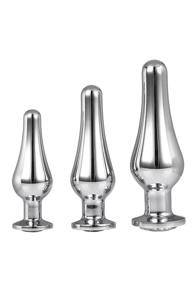 DREAMTOYS GLEAMING LOVE PLEASURE PLUG SET SILVER