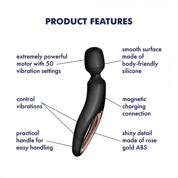 Wand Vibrator Wand-erland Black/Rosegold Satisfyer