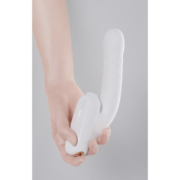 Wibrator No.7 Thrusting Vibrator With Suction White Qingnan