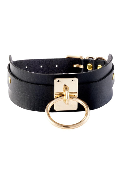 Obróżka O-Ring Collar Black/Gold Kinky Diva