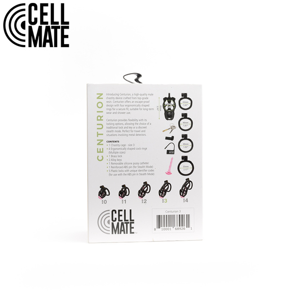 Centurion Chastity Cage Black Size 3 CELLMATE