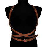 Brązowa Skórzana Uprząż Na Ciało Noemi Karess