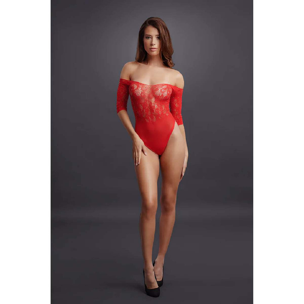 Body Crotchless Rhinestone Teddy Red OS Le Desir 