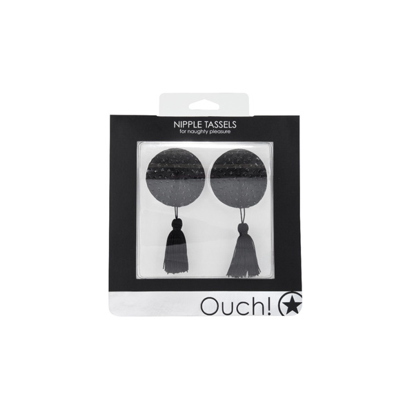 Nasutniki Z Kryształkami I Frędzelkami Nipple Tassels Round Black Ouch!