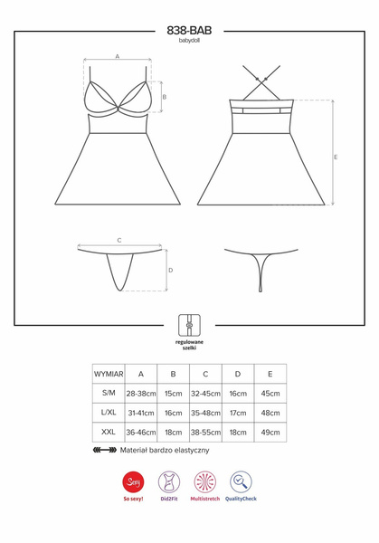 Obsessive 838-BAB-3 babydoll L/XL