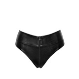 Figi F276 Snake wetlook panty with zipper S Noir Handmade