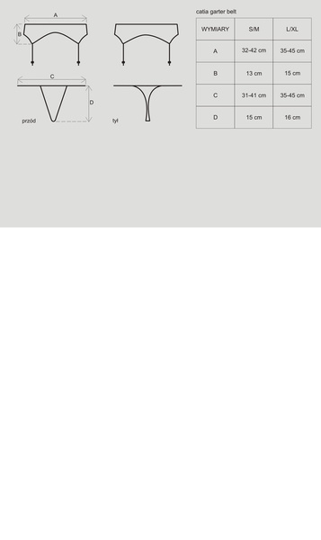 Pas Do Pończoch Ze Stringami Catia L/Xl Obsessive