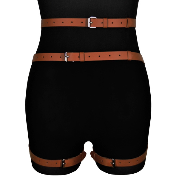 Brown Leather Thigh Harness Alisa Karess
