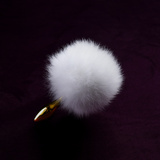 Metalowy Korek Z Króliczym Ogonkiem Upko Rabbit Fur Bunny Tail Small Butt Plug UPKO