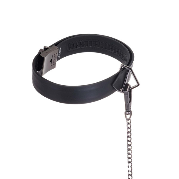 Obróżka Ze Smyczą Collar With Leash Set Black LOCKINK