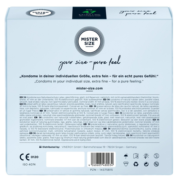 47 Mm Condoms 36 Pieces Mister Size