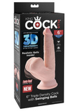 Dildo Z Przyssawką 3D Cock Swinging Balls 6 Inch King Cock