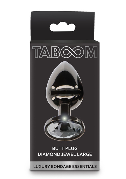 Taboom Butt Plug With Diamond Jewel Silver L