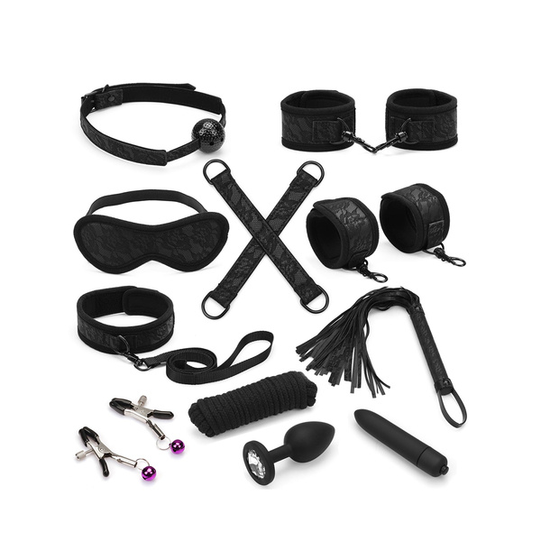 Liebe Seele Black Lace and Neoprene 11pcs Bondage Kit 
