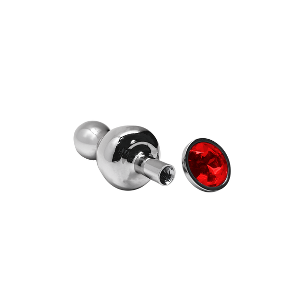 Korek analny Lollypop Double Ball Metal Plug L Red Wooomy