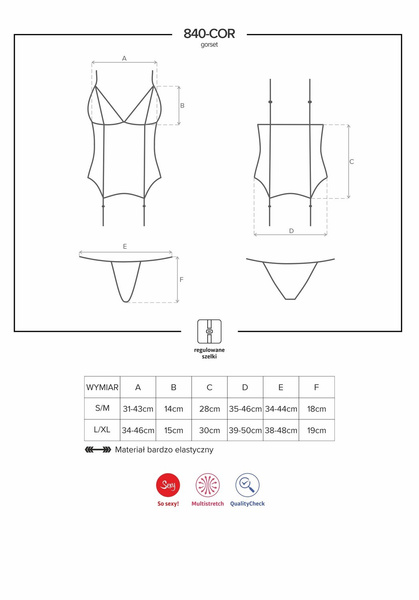 840-COR-1 corset black L/XL