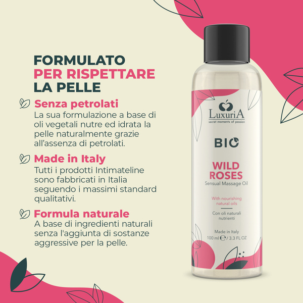 Olejek Do Masażu Luxuria Bio Oil Wild Roses 100 Ml IntimateLine
