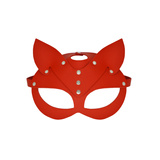 Leather mask Selina red