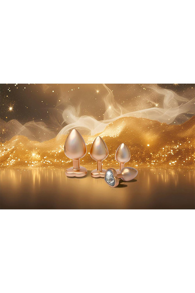 DREAMTOYS GLEAMING LOVE PEARL GOLD PLUG MEDIUM