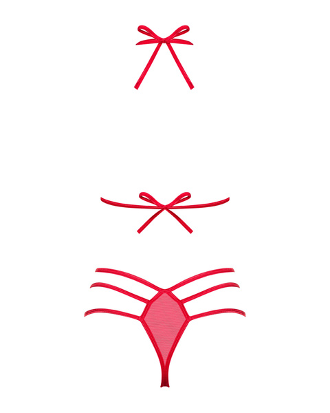 Czerwony Komplet Bielizny Giftella L/Xl Obsessive