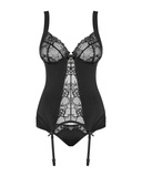 Gorset Czarny Z Figami Heartina L/Xl Obsessive