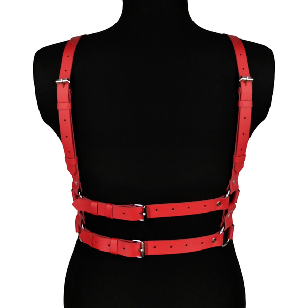 Leather harness  Salma red
