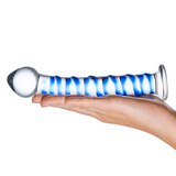 Glas - Blue Spiral Glass Dildo