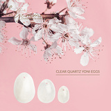 Set of Yoni Eggs from Clear Quartz Yoni Egg Set Clear Quartz (L-M-S) La Gemmes