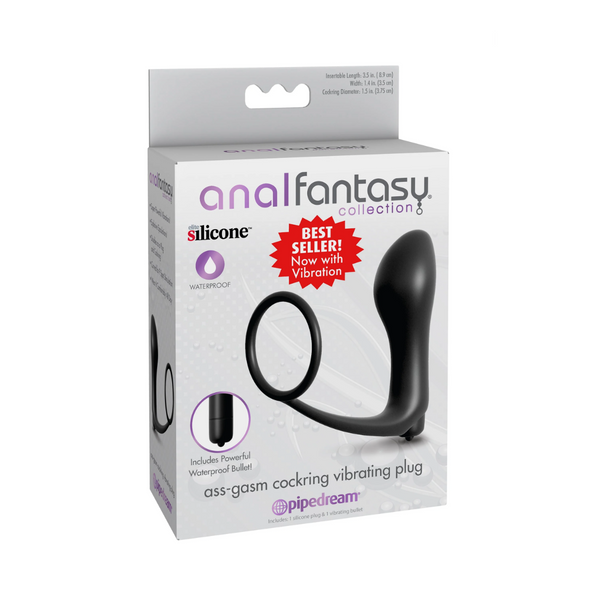 Korek Analny Ass-Gasm® Cock Ring Vibrating Plug Pipedream