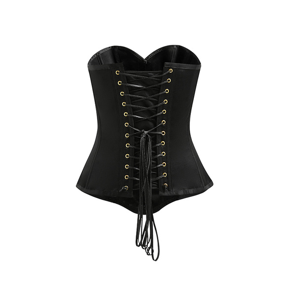 Black Breast-Covering Corset Upko Black Overbust Corset S UPKO