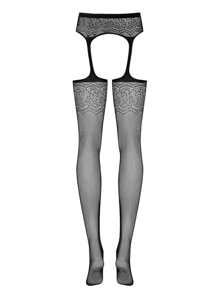 S207 Garter Stockings Czarne S/M/L Obsessive