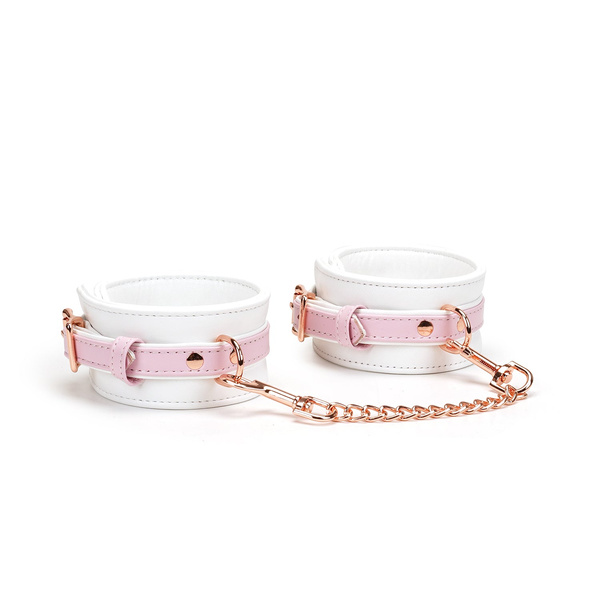 Liebe Seele White & Pink Fairy Goat Leather Hand Cuffs