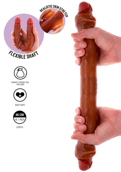 Podwójne Dildo Toyjoy Get Real Silicone Foreskin Double Dong 46Cm TOYJOY