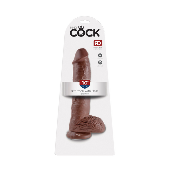 Dildo King Cock With Bals 10 Brown Pipedream