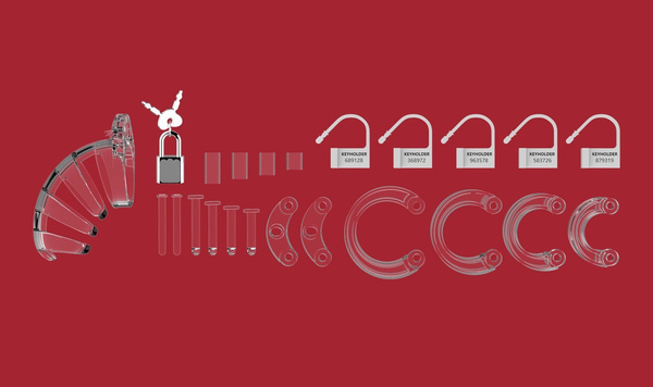 Chastity Model 02 Transparent Pas Cnoty Przeźroczysty Man Cage