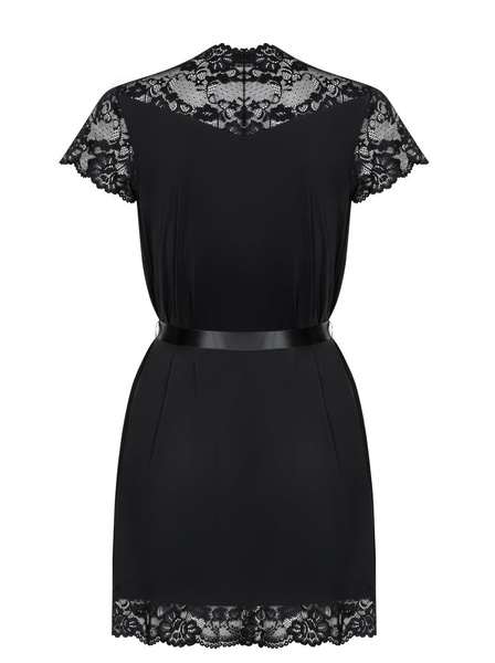 810-Pei-1 Szlafrok Czarny S/M Obsessive