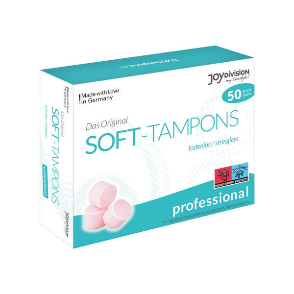 Opakowanie Zbiorcze Tamponów Bezsznurkowych Soft-Tampons Normal Professional Box Of 50 JoyDivision