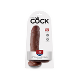 Dildo 20cm  King Cock with Balls Brown
