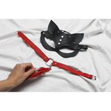 Leather chocker Estera red