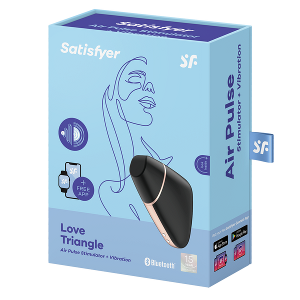 Stymulator Łechtaczki Love Triangle Black With App Satisfyer