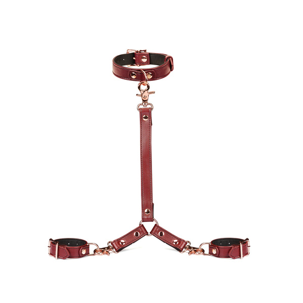 Liebe Seele Wine Red Collar and Wrist Restraint Harness