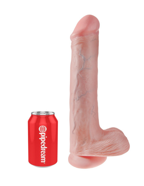 13' Cock With Balls Flesh Dildo Z Jądrami Cieliste 33Cm King Cock