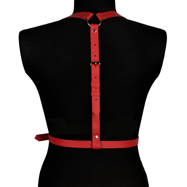Leather harness Melisa red