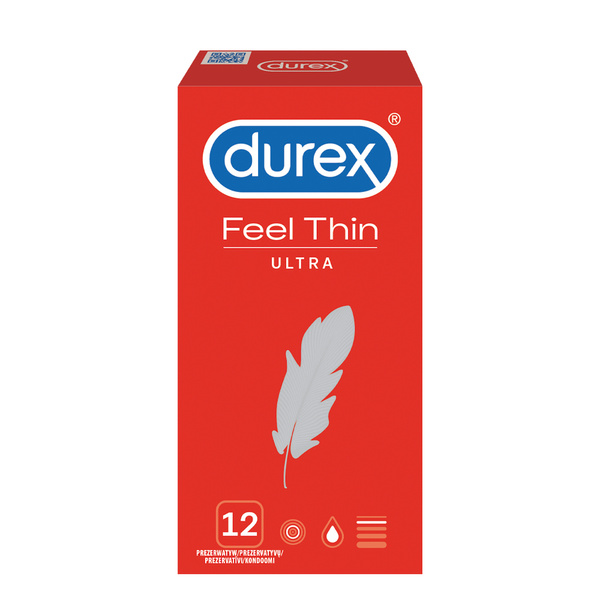 Ultracienkie Cieńkie Prezerwatywy Lateksowe Feel Thin Ultra 12 Szt. Durex