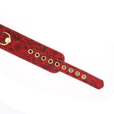 Liebe Seele Kinbaku Ukiyoe Red Rosy Leather Collar and Leash 