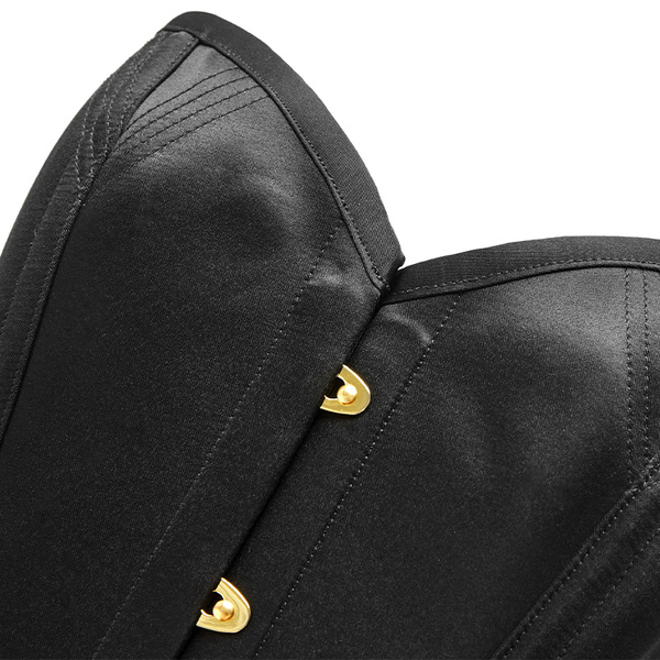 Black Breast-Covering Corset Upko Black Overbust Corset S UPKO